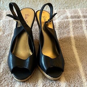 Navy Lilly Pulitzer Slingback Sandals